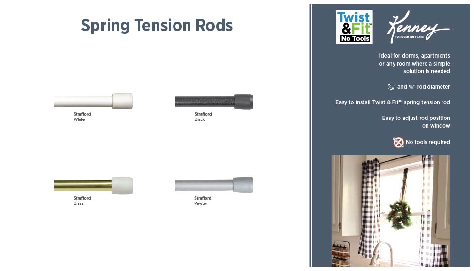 Twist & Fit Spring Tension Rods